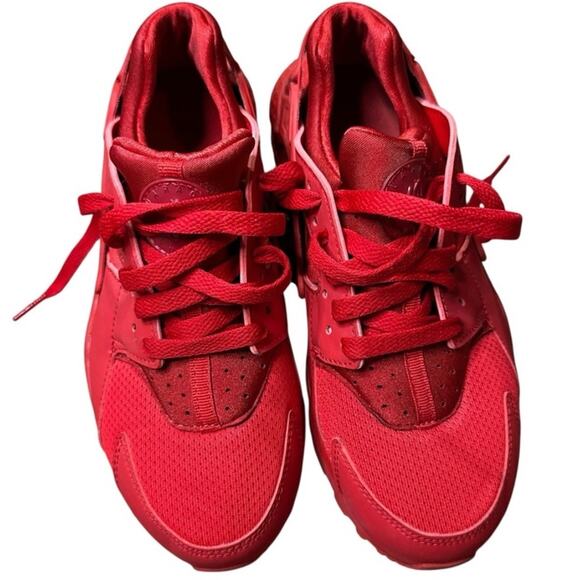 Nike Air Huarache Triple Red Sneakers Size 5.5/6 - Picture 2 of 6